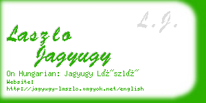 laszlo jagyugy business card